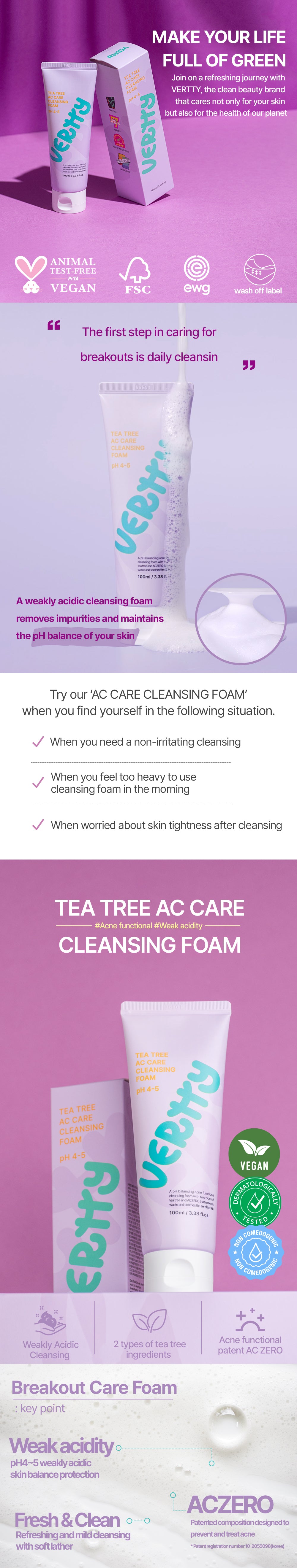 Vertty_Tea Tree AC Care Cleansing Foam 100ml_1