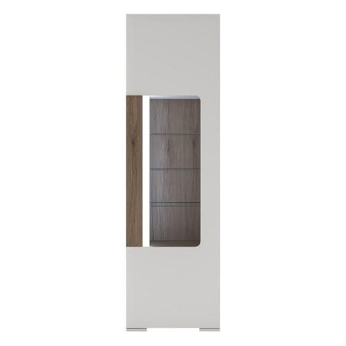 Toronto Tall Narrow Glazed Display Cabinet with Internal Shelves (Inc. Plexi Lighting)