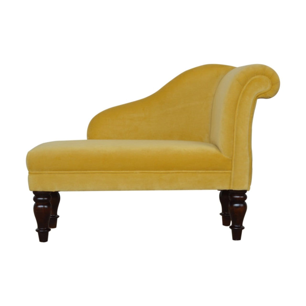 Mustard Velvet Yellow Chaise Lounge