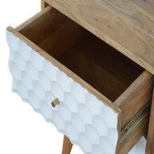 Load image into Gallery viewer, Honeycomb Carved Bedside with 2 Drawers
