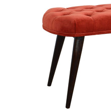 Load image into Gallery viewer, Brick Red Cotton Velvet Deep Button Bench

