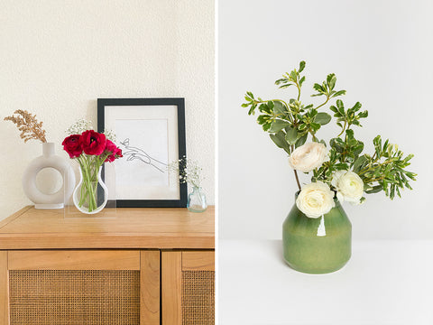 Flourish Ceramic Vase, Flower Arrangement, Modern Arch Vase