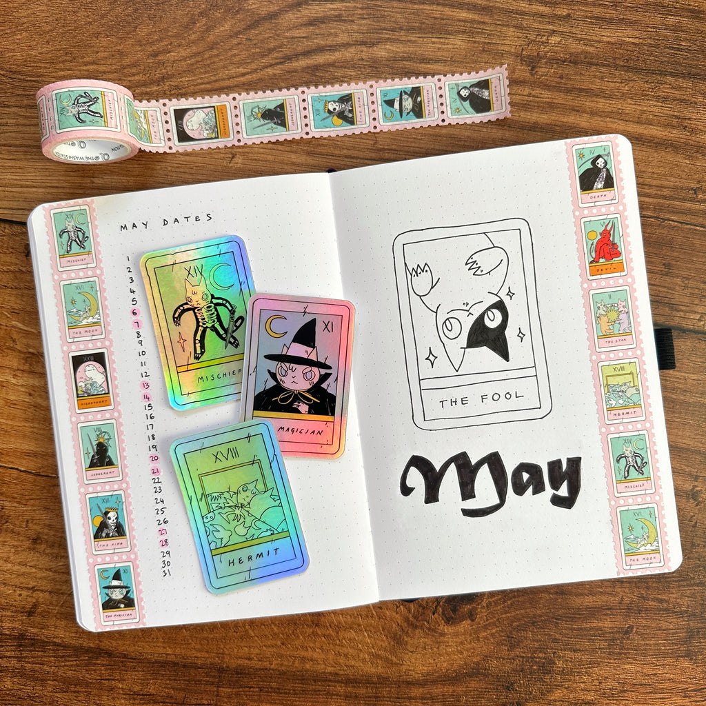 tarot card cats bullet journal theme