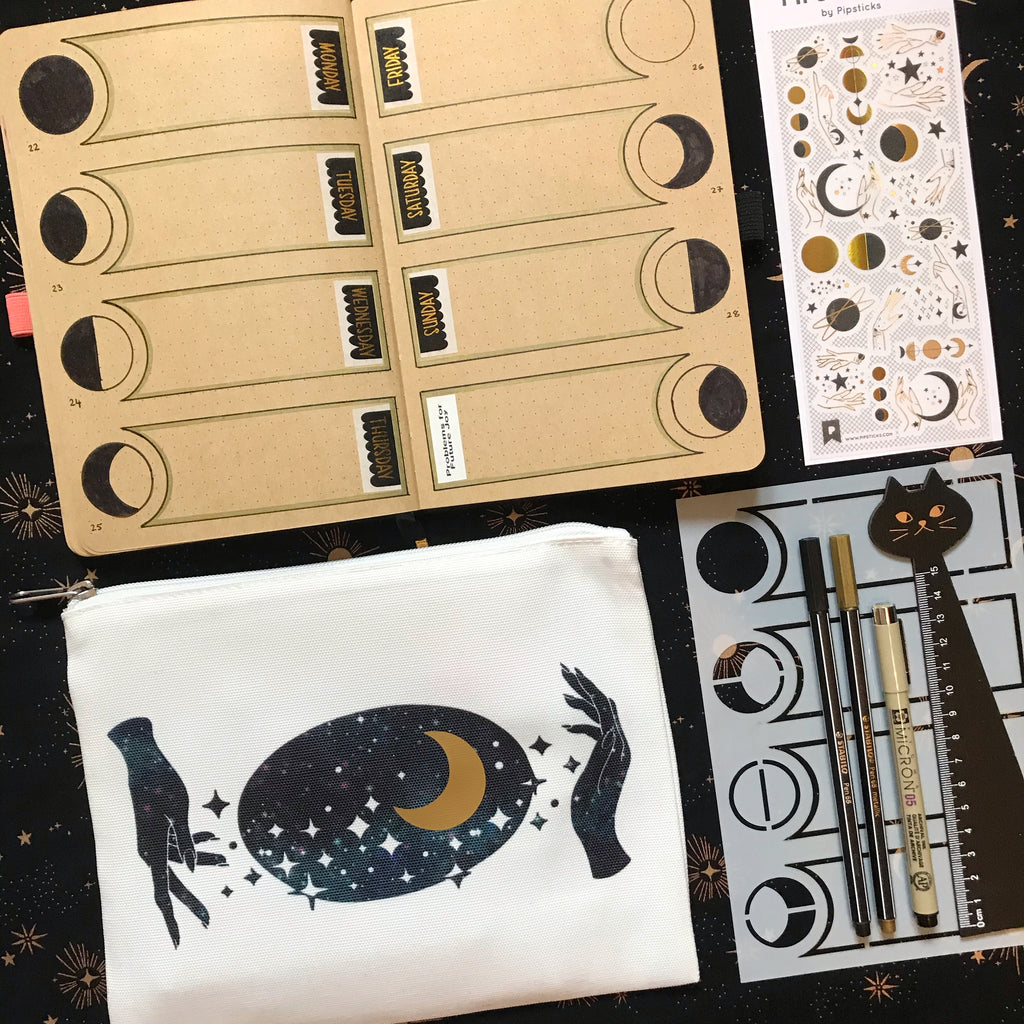 moon phases bullet journal theme