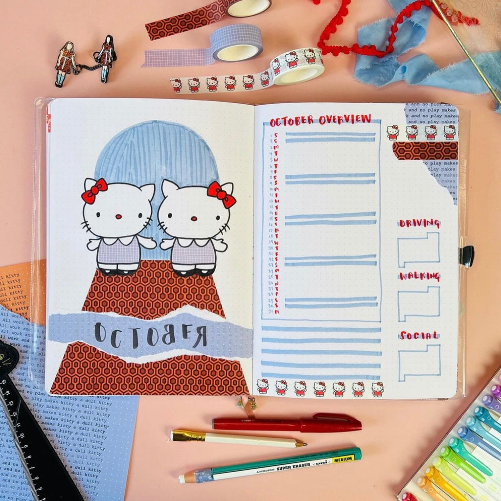 The Shining x Hello Kitty bullet journal theme
