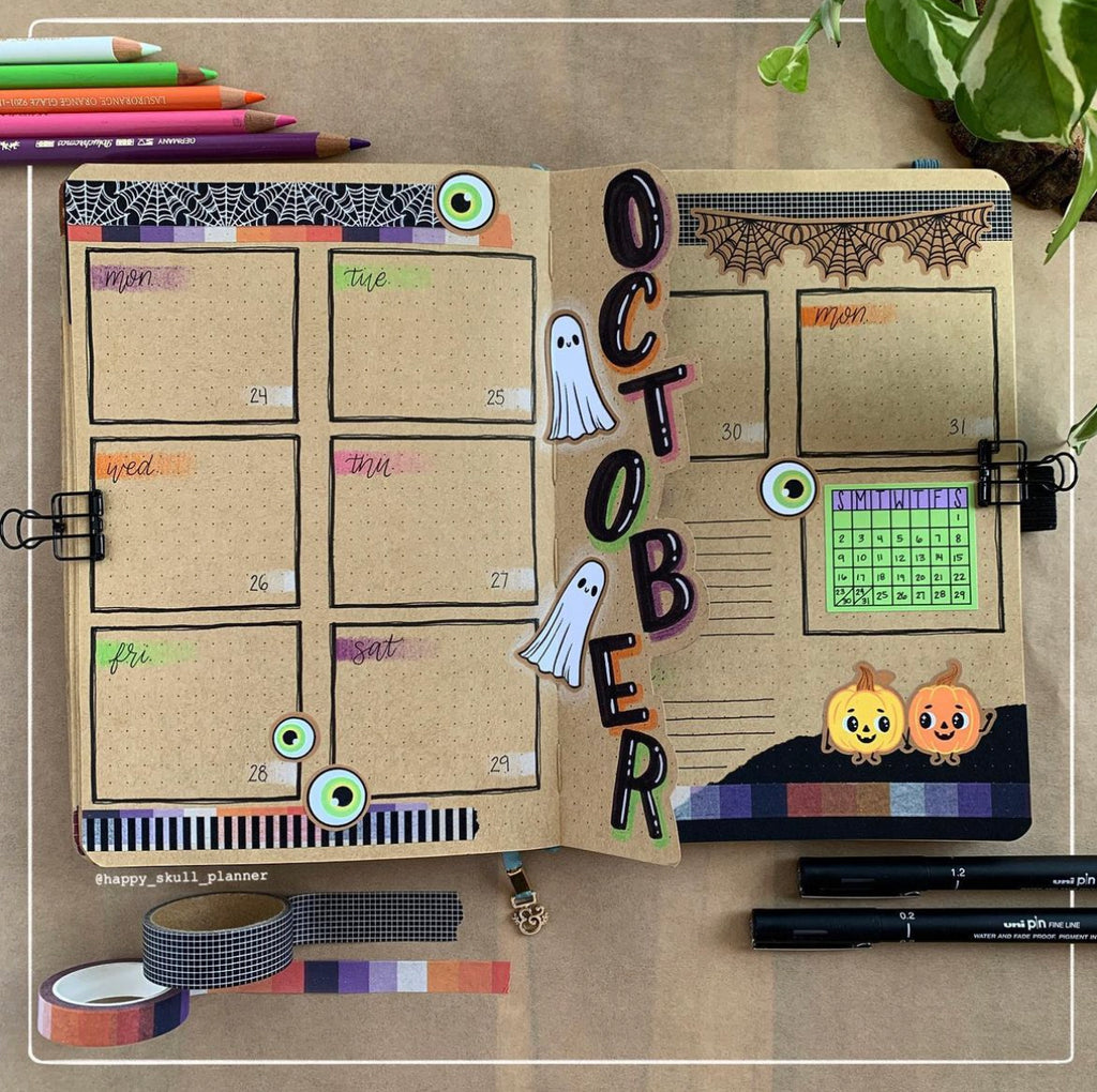 Happy Skull Planner October bullet journal theme