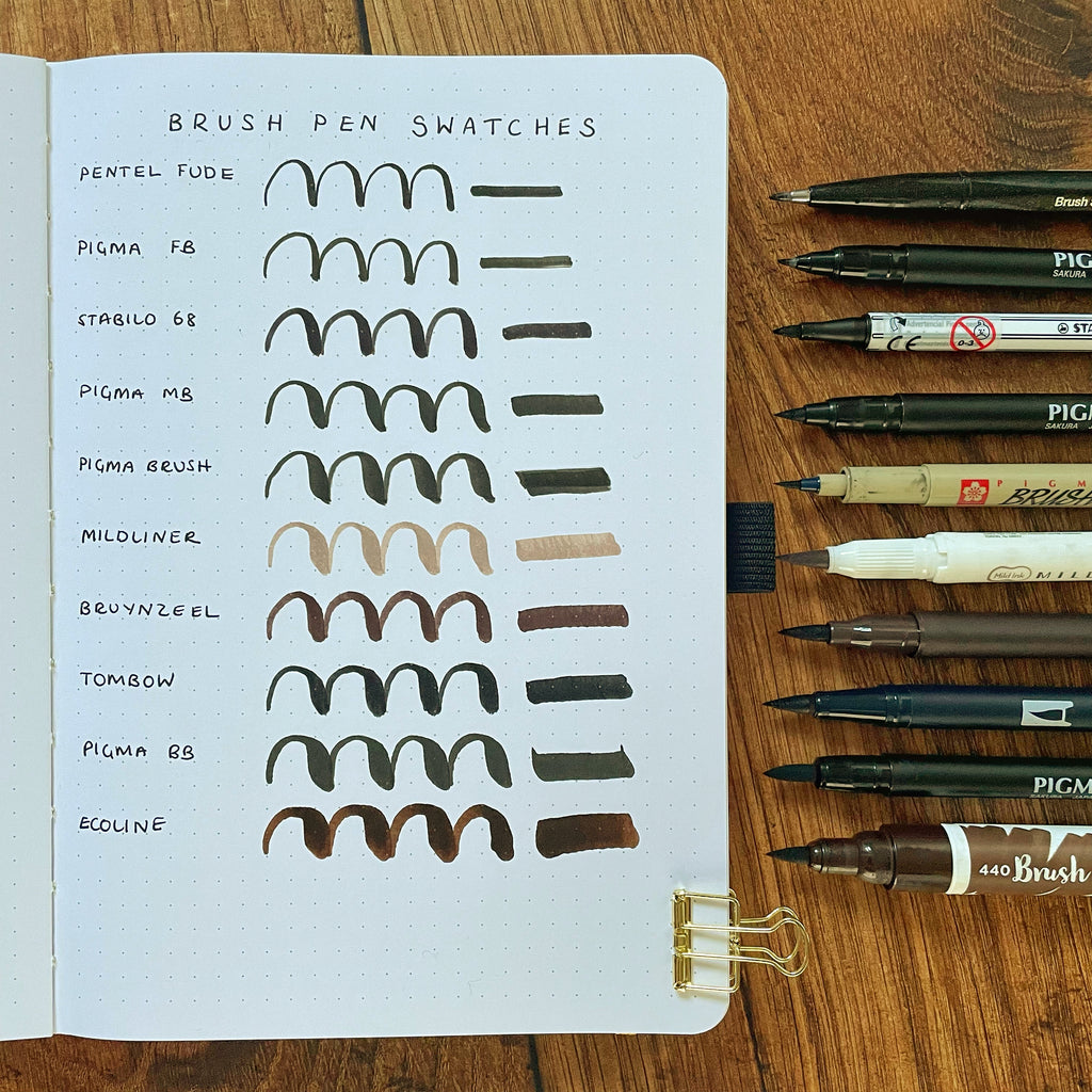 brush pen line comparison