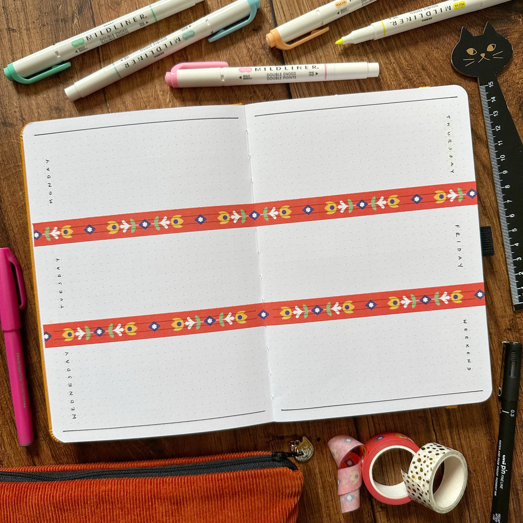 decorate your bullet journal spreads with Washi Tape