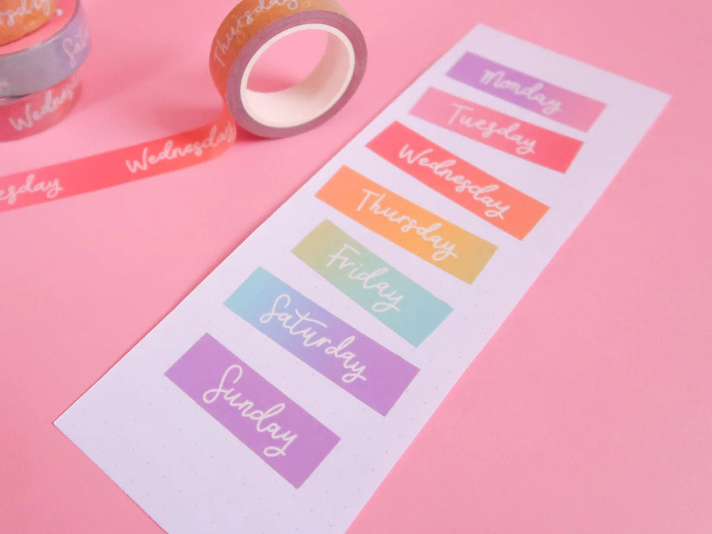 days of the week washi tape