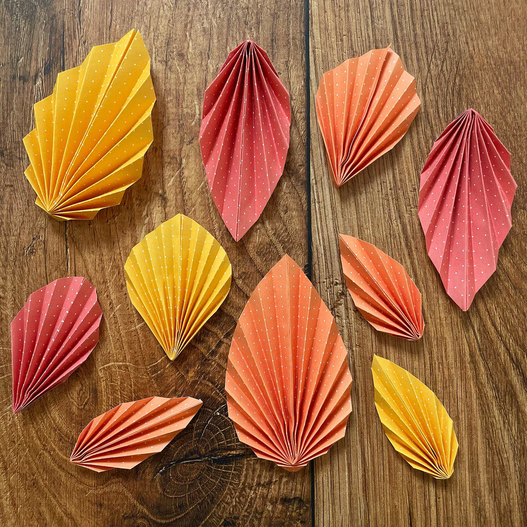 folded paper leaves