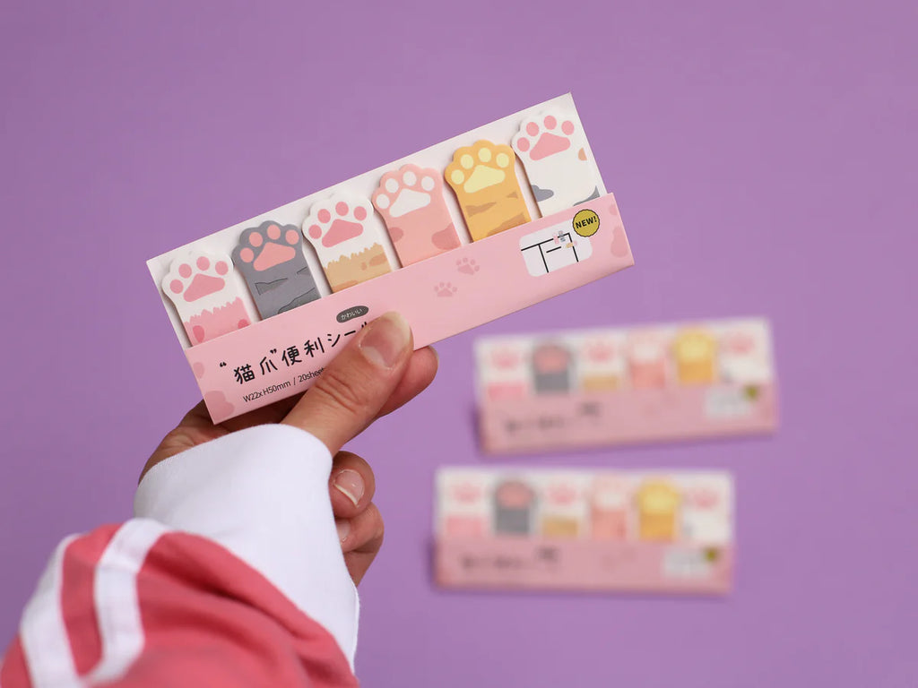 cat paw sticky page markers