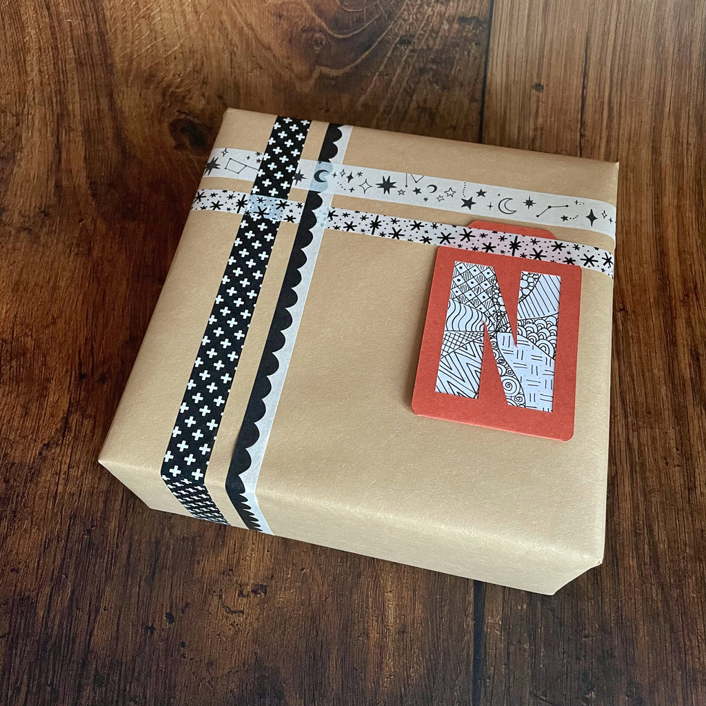washi tape gift wrapping