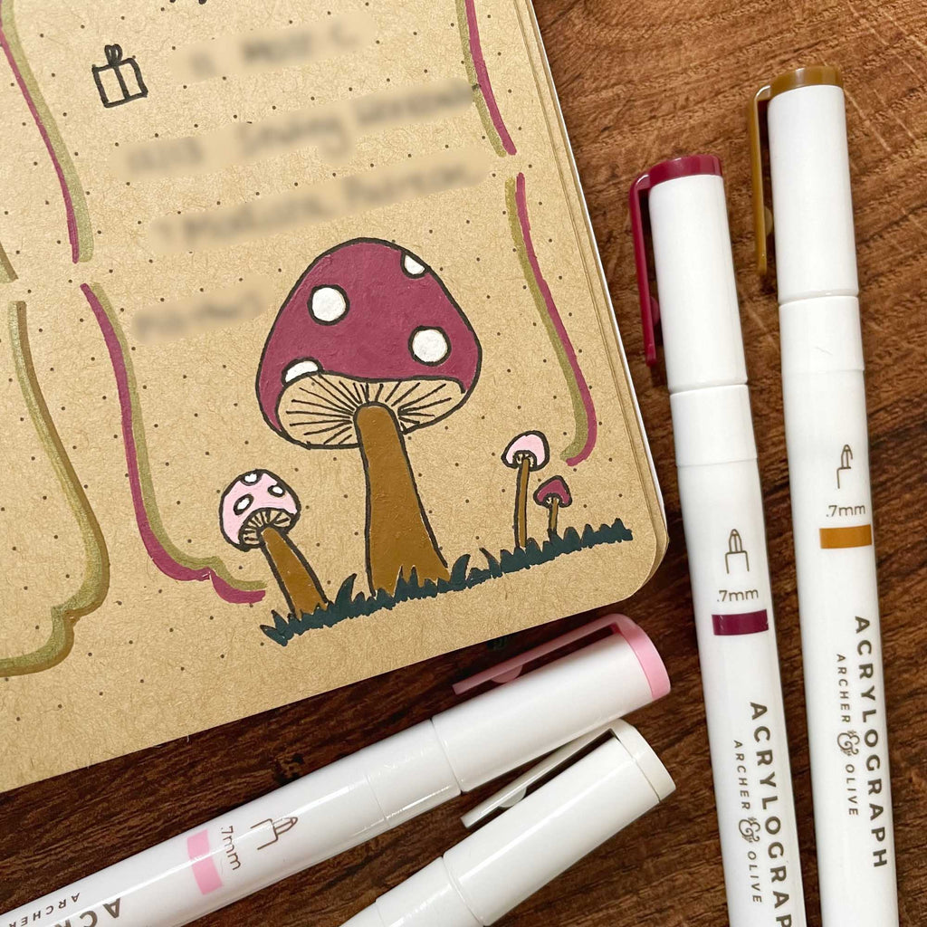 Mushroom Illustration on Kraft Paper