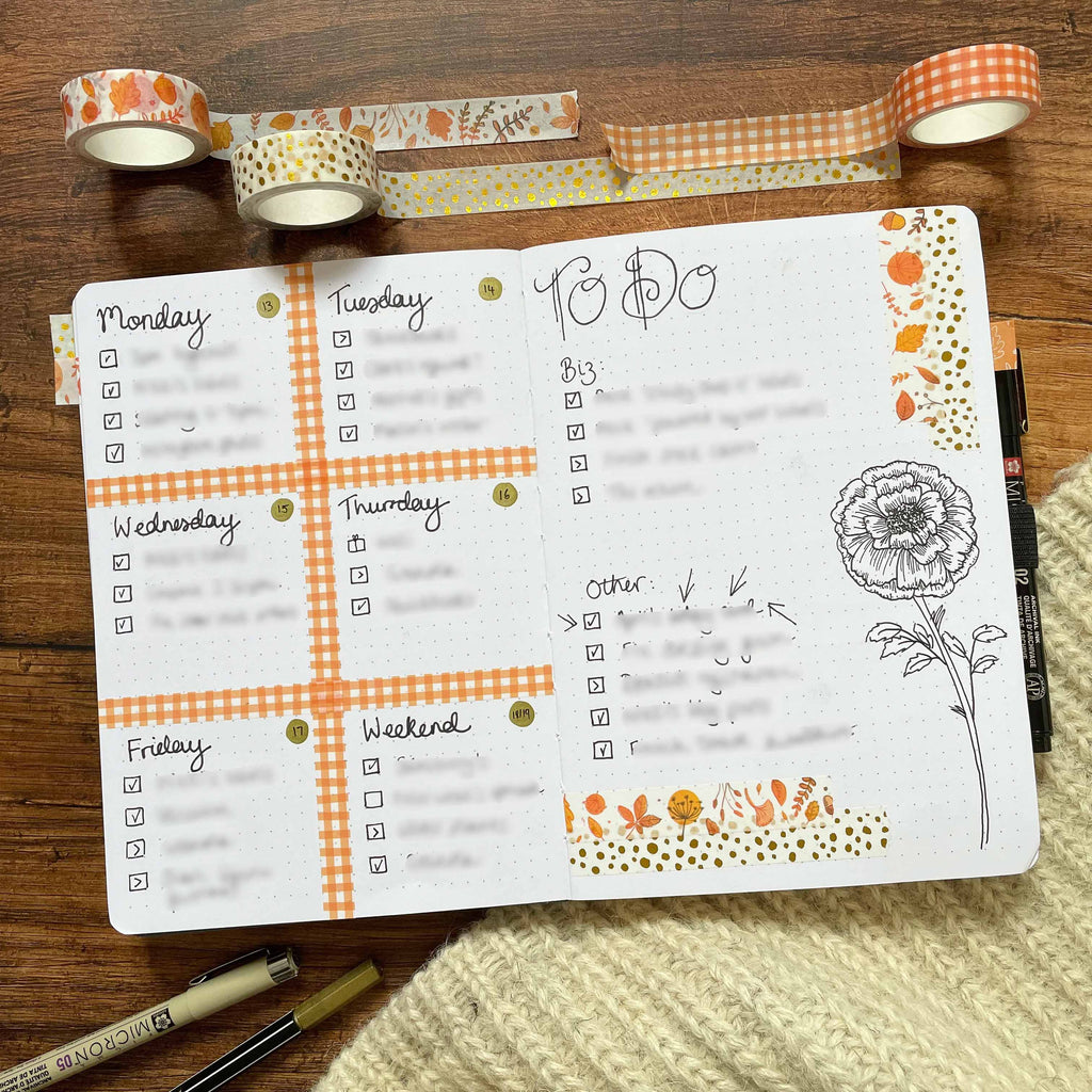 Orange Gingham Washi Tape Spread