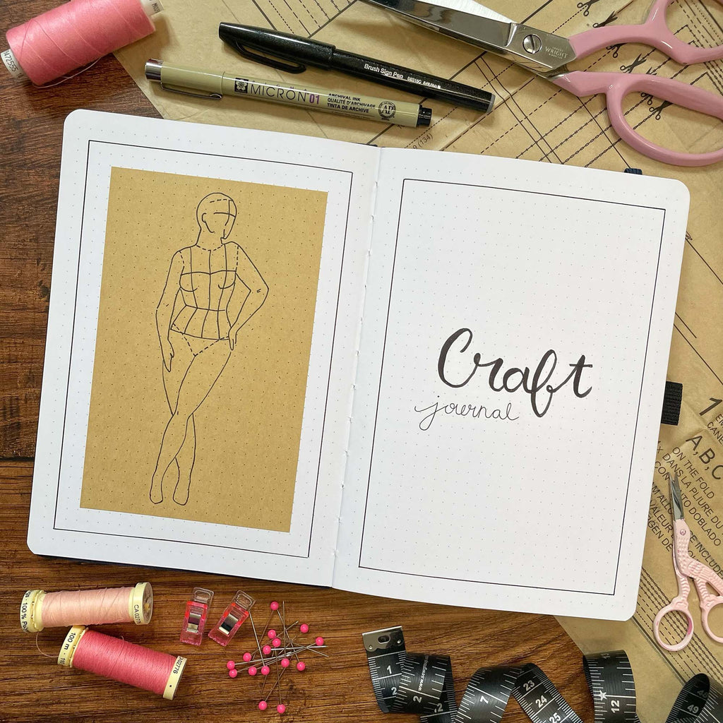 craft journal cover page brush lettering