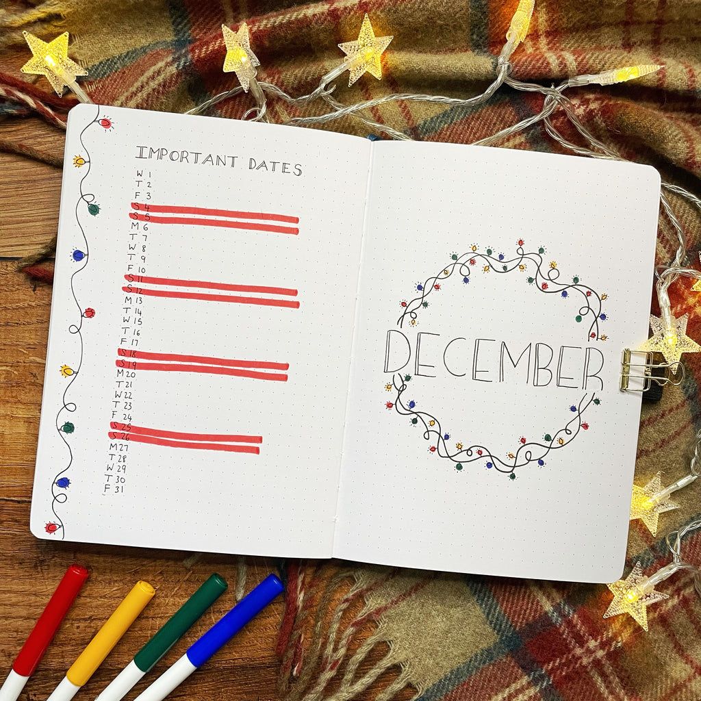 fairy lights bullet journal theme