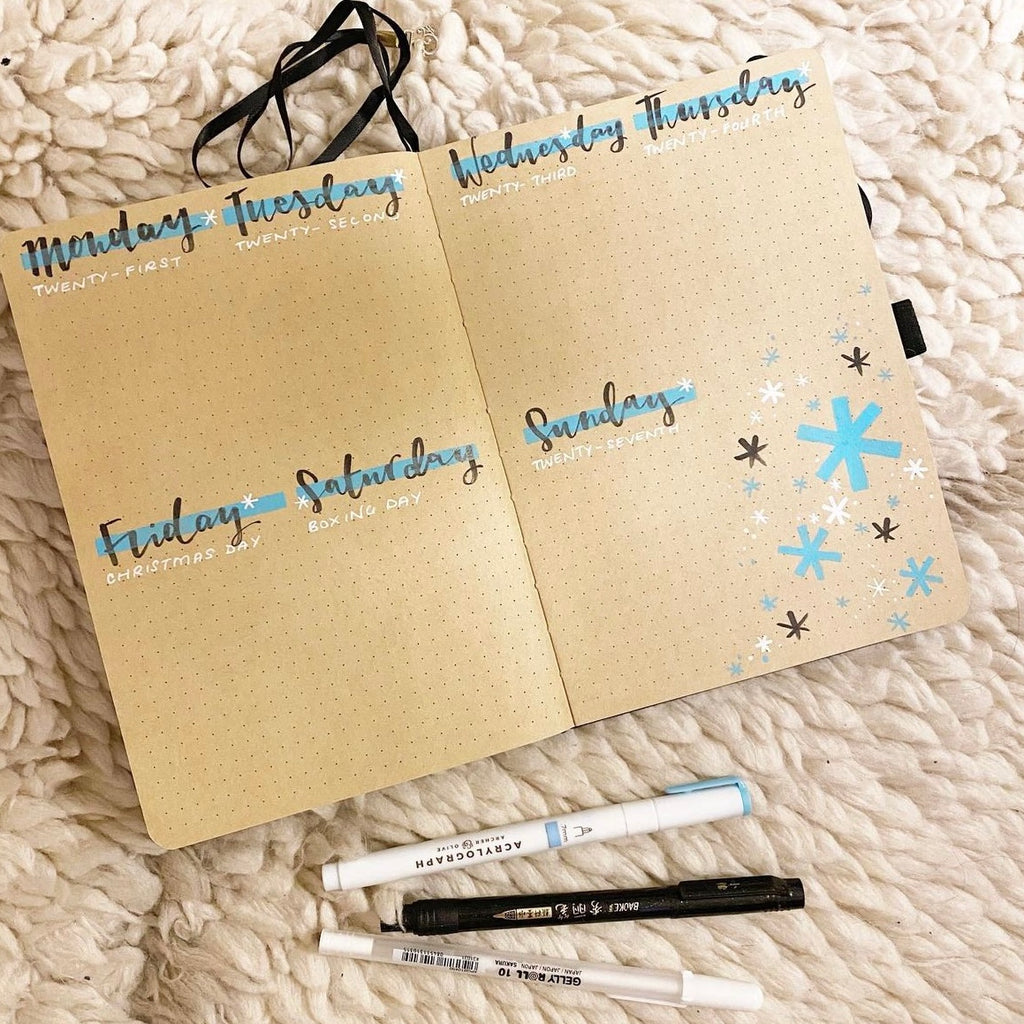 snowflake bullet journal theme