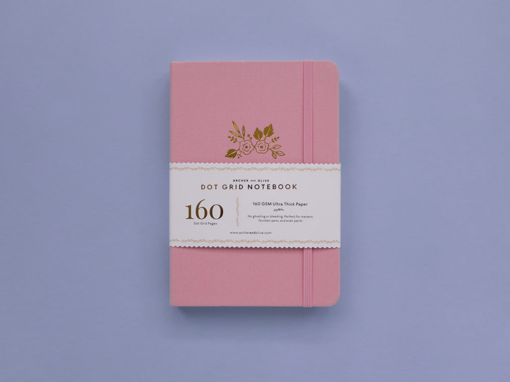 Moon Florals Dot Grid Notebook