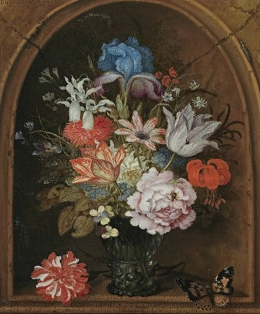 •	Balthasar van der Ast, Narcissus and other Flowers in a Roemer in a Niche