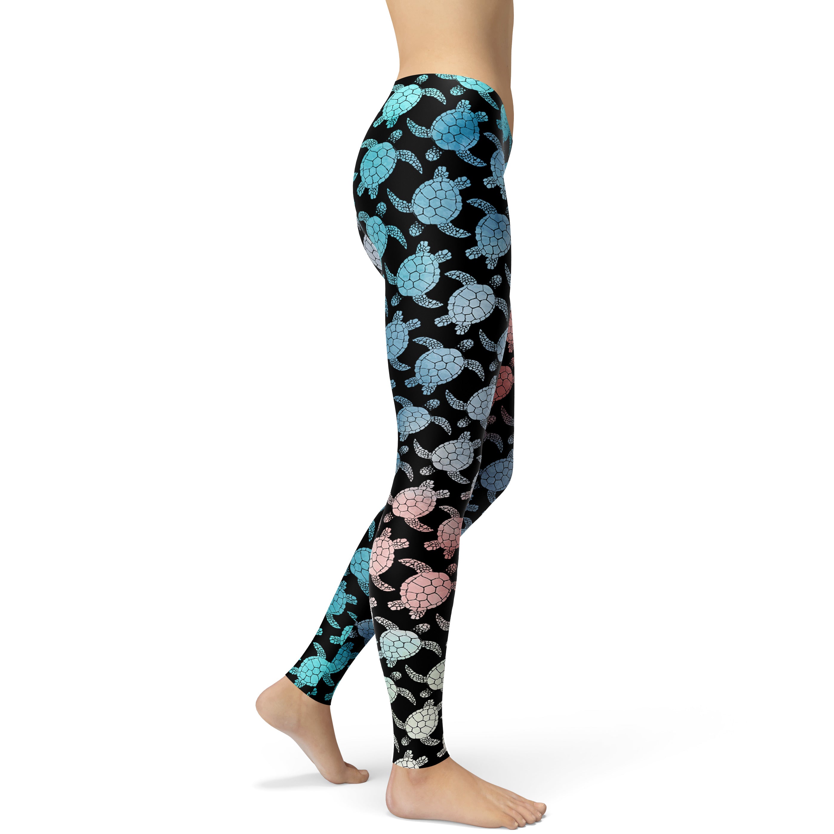 Dark Sea Turtles Leggings | Sea Turtle Nature Leggings | Sea Turtle ...