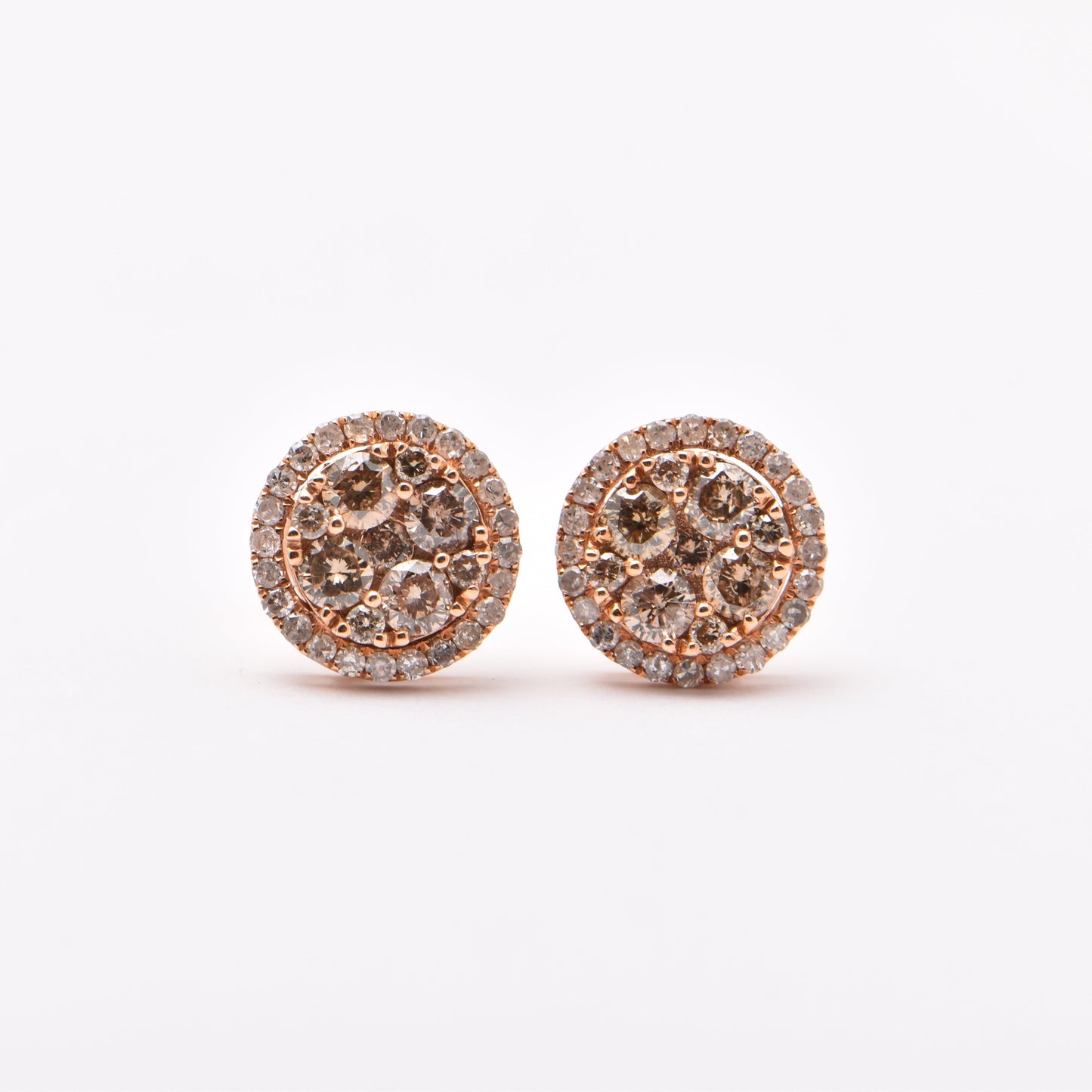 CHOCLATE DIAMOND CLUSTER EARRINGS IN 18CT GOLD (item 1001293)
