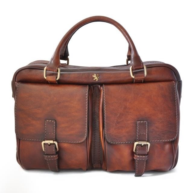 Pratesi Bruce Range Montalcino Top Zip Leather Briefcase for Men