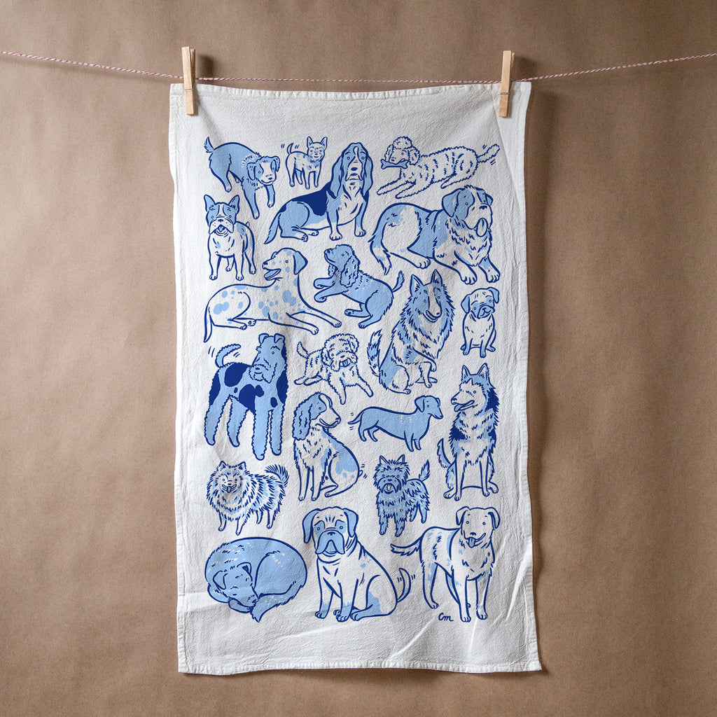 Moo Cow- Embroidered White Tea Towel - Farm Animals – Gracie Designs