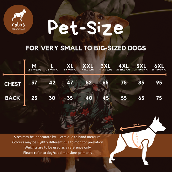 Dog Clothing Size