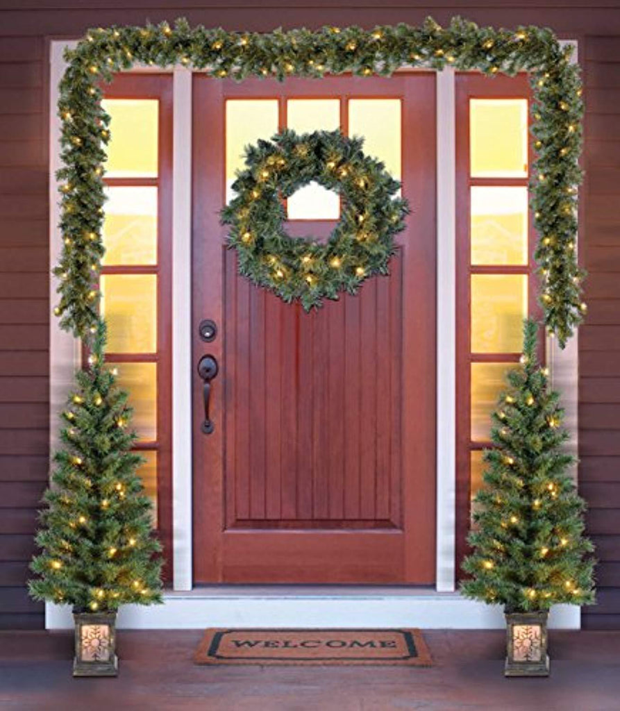 Holiday Time Christmas Decor Pre-Lit 5-Piece Entryway Set, Clear Lights