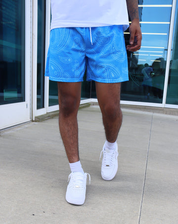 Paisley Basketball Shorts University Blue 