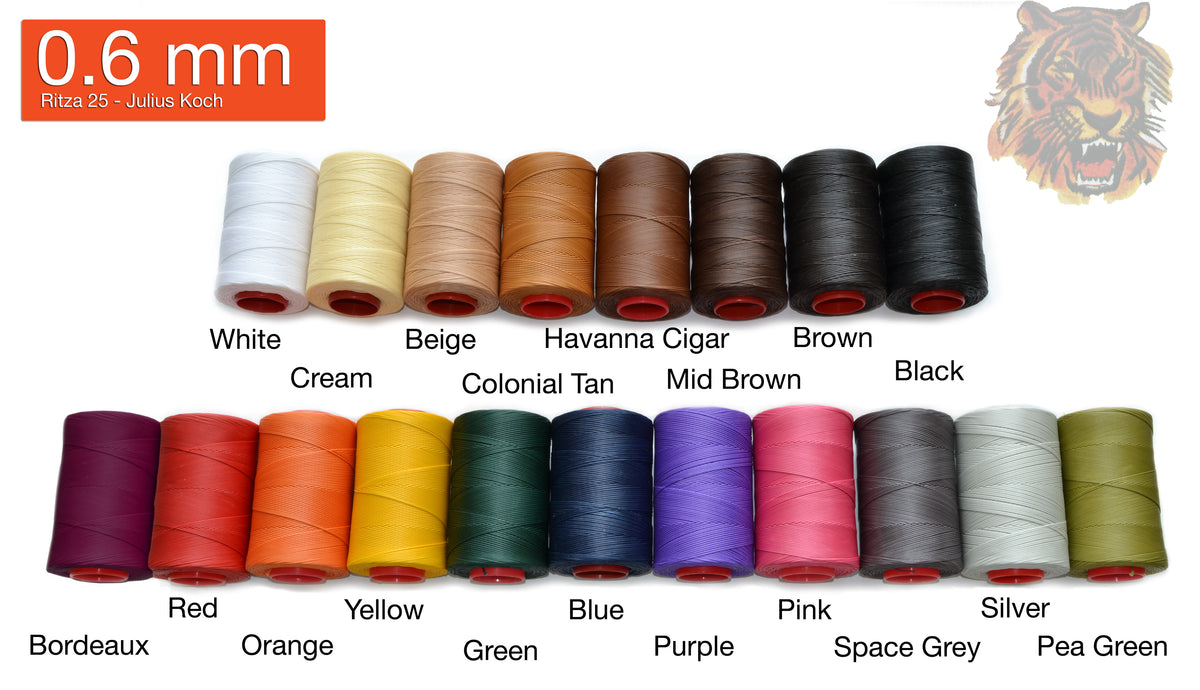 Braided Galaces Waxed Polyester flat threads for leather craft 1.2