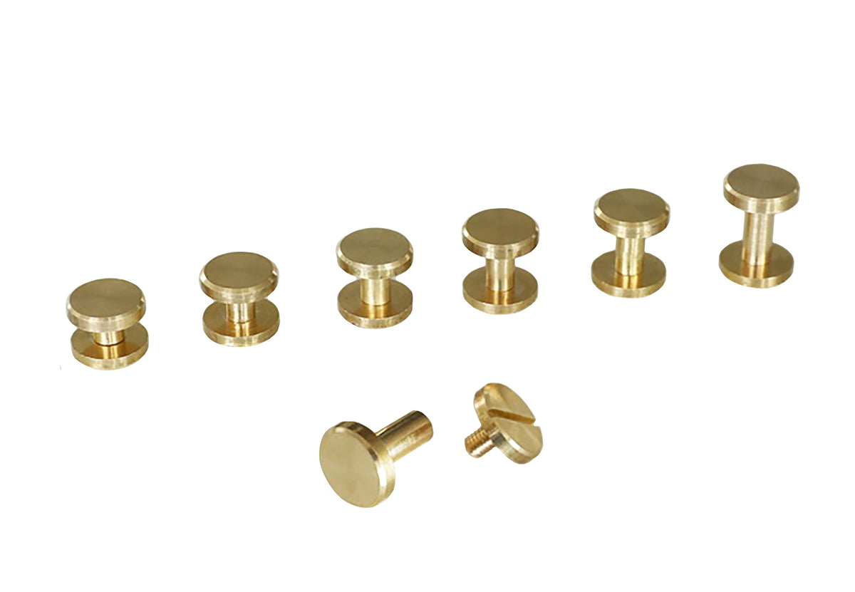 20pcs Solid Brass Round Head Screw Studs Chicago Leather Craft  Accessories-WUTA