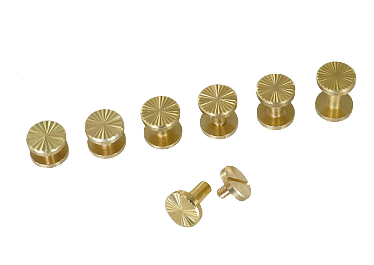 9mm, Antique Brass, Round Top Collar Button Stud with Screw, Solid Bra –  Weaver Leather Supply