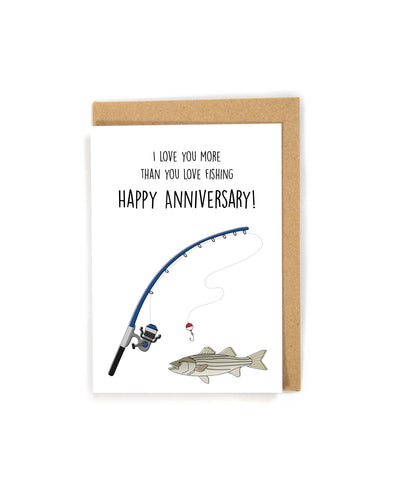 Cute pun fishing birthday card with free shipping – DensenDesign