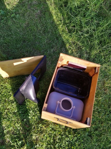 Urine diverter containers for compost toilets 