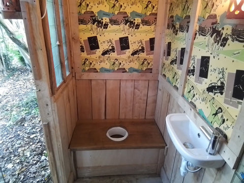 Urine diverter fitted inside  waterless compost toilet 