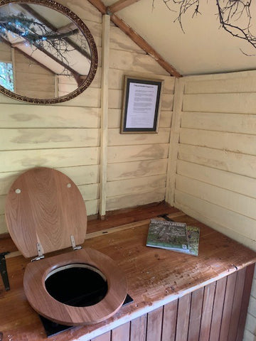 Urine separator installed in compost toilet 