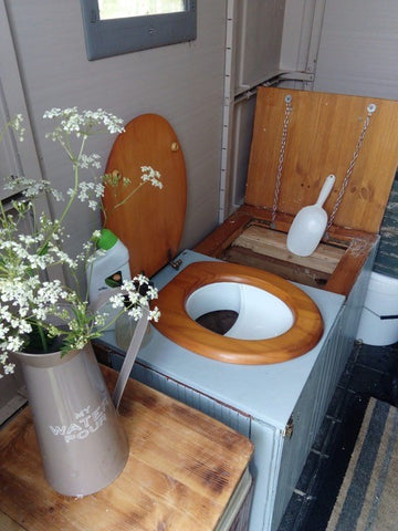 Urine diverter installed in compost loo