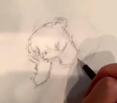 Pencil drawing demonstrations 