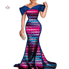 CUSTOM AFRICAN EVENING DRESSES FOR WOMEN BAZIN DASHIKI AFRICAN DRESS