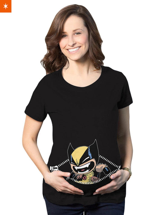 Fandomaniax- Baby Hulk Peeking Maternity T-Shirt