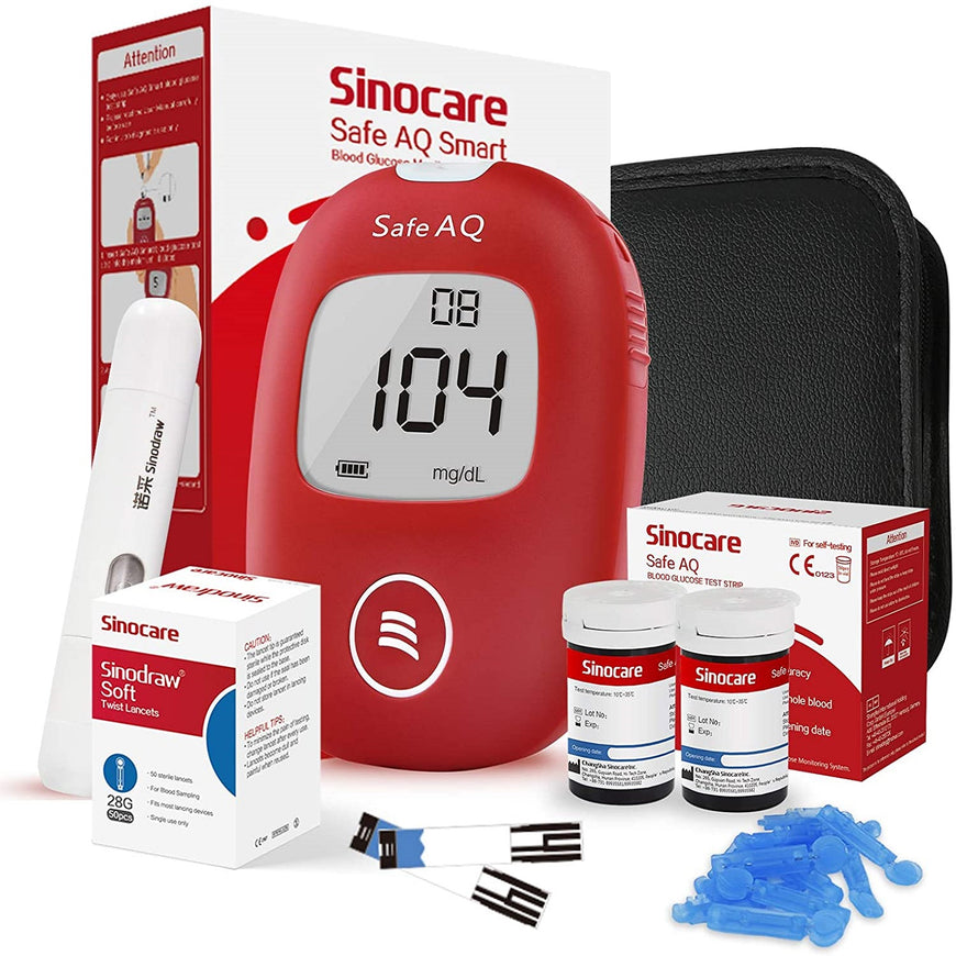 Sinocare Safe AQ Smart Blood Glucose Meter, Convenient to Carry with Painless Test