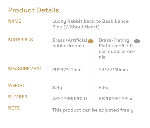 RABBIT 23AW / LUCKY RABBIT BACK TO BACK DANCE RING (WITHOUT HEART)