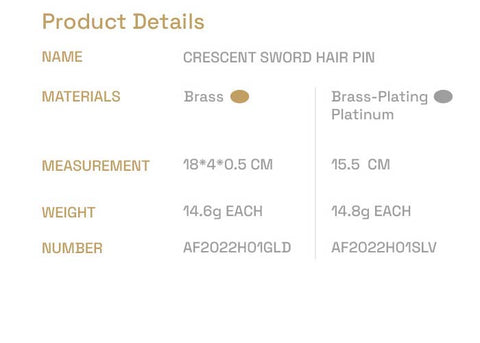HUNTER 23SS / GCRESCENT SWORD HAIR PIN
