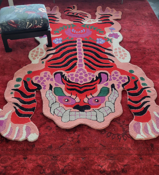 pink tiger rug for living room