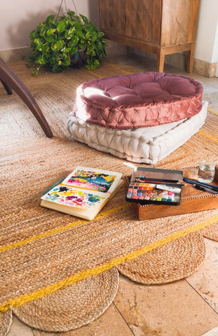 scallop design jute rug