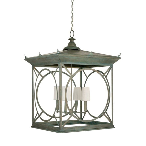 Vintage Inspired Chinoiserie Lantern Square Chandelier