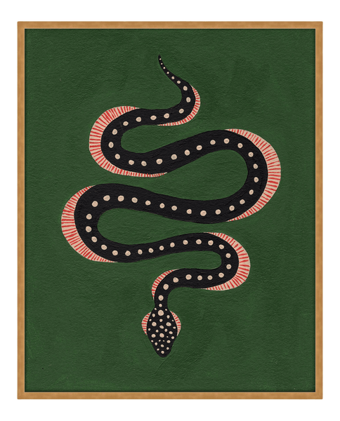 Green and Black Snake Hand Tufted Wool Area Rug