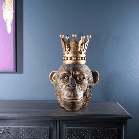 Golden Crown Monkey King Decor Statue