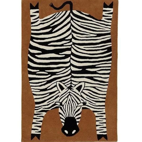 Oversized Zebra Hand Tufted Wool Rug